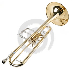 Trombone isolated on transparent background photo