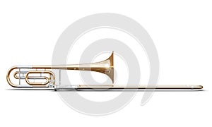 Trombone isolated on white background