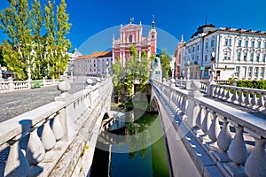Tromostovje square and bridges of Ljubljana