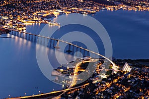 Tromso Bridge by night - northern Norway