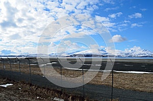 Tromsoe airport langnes area with runway