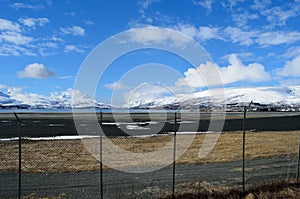 Tromsoe airport langnes area with runway