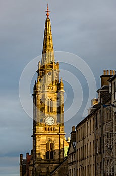 Tron Kirk clock tower in Edinburgh, Scotland photo