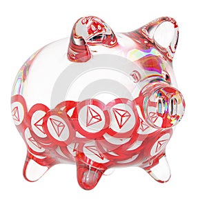 TRON (TRX) Clear Glass piggy bank