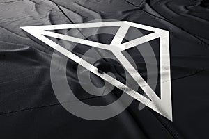 Tron TRX cryptocurrency 3d render flag