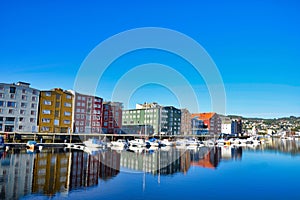 Trondheim downtown marina on a beautiful morning
