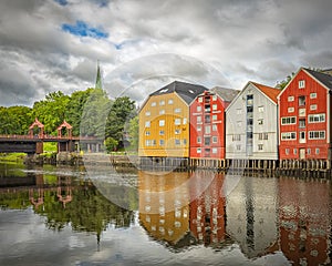 Trondheim Old Bridge and Dockside Warehouses