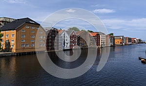 Trondheim old town adjacent to the River Nidelva