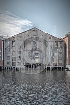 Trondheim River Nidelva Dilapadated Dockside Warehouse