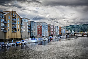 Trondheim River Nidelva Dockside Warehouse Homes