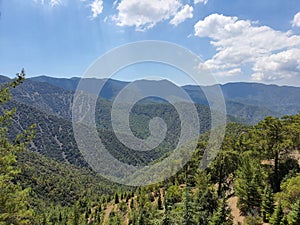 The Troodos mountains in Cyprus Island