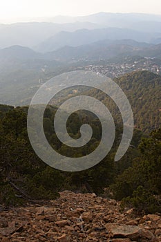 Troodos mountains in Cyprus, view from the nature trail