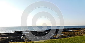 Troon Shore, South Ayrshire, Scotland views west towards Firth of Clyde