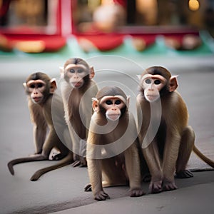 A troop of capuchin monkeys wearing festive masks and enjoying a New Years Eve parade4