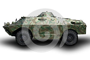 Troop-carrier wheeled and isolated