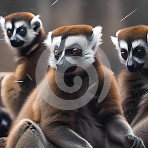 A troop of lemurs on a New Years Eve mission to catch the first shooting star of the year2