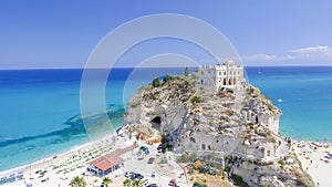 Tropea, Italy. Aerial view of Santa Maria dell'Isola Monastery photo