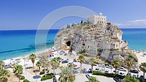 Tropea, Italy. Aerial view of Santa Maria dell'Isola Monastery photo