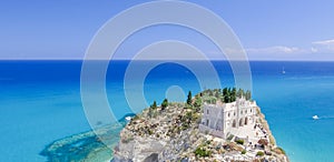 Tropea, Italy. Aerial view of Santa Maria dell\'Isola Monastery photo