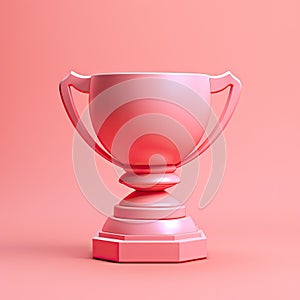 Trophy in 3D style trending color palette