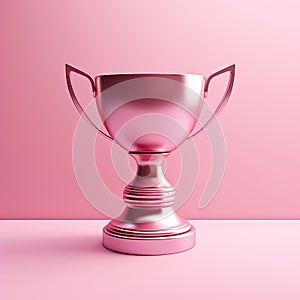Trophy in 3D style trending color palette