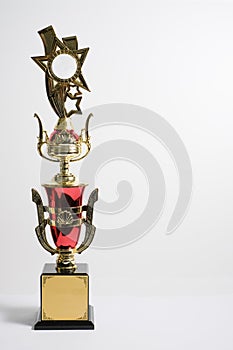 Trophy for champion isolated in white background
