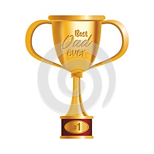 Trophy cup award best dad icon