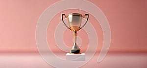 Trophy cup. Champion trophy, shiny golden cup, sport award. Winner prize, winning concept. Sport Tournament Award, Business Gold