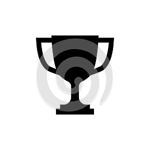 Trophy cup icon in flat style Simple winner symbol