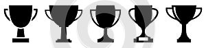 Trophy cup icon set