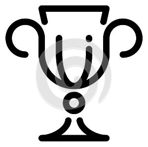 Trophy cup line icon. Champion victory symbol