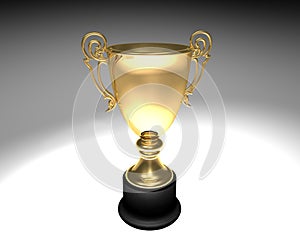 Trophy cup on neutral background