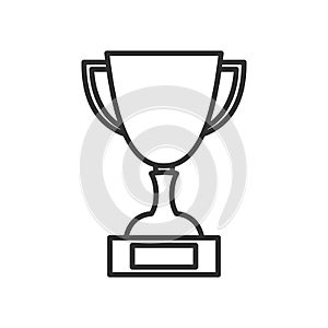 Trophy Cup Outline Flat Icon on White