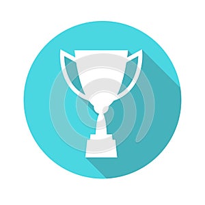 Trophy cup vector icon, flat design. Concept-winning, victory, champion, quality