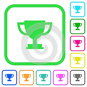 Trophy cup vivid colored flat icons icons