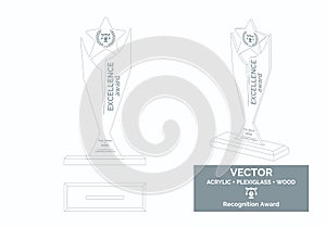 Trophy Vector Template. Trophy Distinction Award. Recognition Trophy Award. photo
