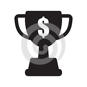 Trophy with dollar sign, icon of financial achievement, financial success.