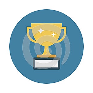 Trophy flat vector  icon