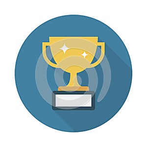 Trophy flat vector  icon