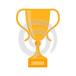Trophy gold cup, award. Vector illustration isolated.