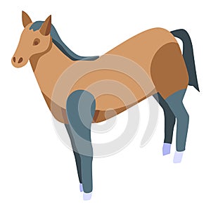 Trophy horse icon, isometric style