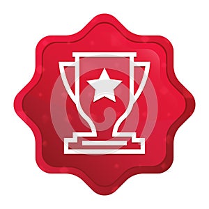 Trophy icon misty rose red starburst sticker button