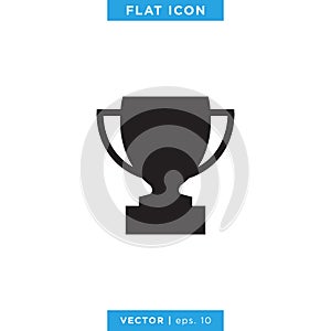 Trophy icon vector design template. Flat design.