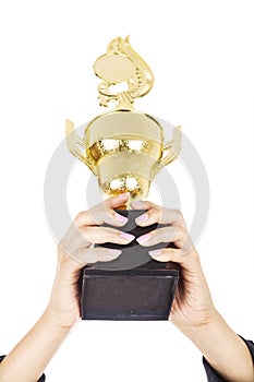 Trophy isolated over white