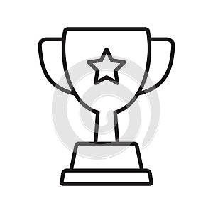 Trophy line icon. Trophy cup, winner cup, victory cup icon. Reward symbol sign.