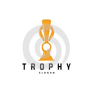 Trophy Logo, Design Vector Icon Template Illustration Cup Championship Tournament Winner Award