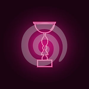 Trophy neon icon. Elements of Medals set. Simple icon for websites, web design, mobile app, info graphics
