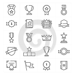 Trophy and prize icons,Vector and Illustration