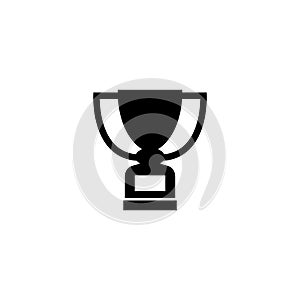 Trophy Prize, Winner Cup, Leader Award. Flat Vector Icon illustration. Simple black symbol on white background. Trophy Prize