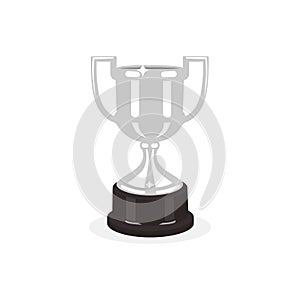 Trophy silver cup flat design on a white background. Award cup